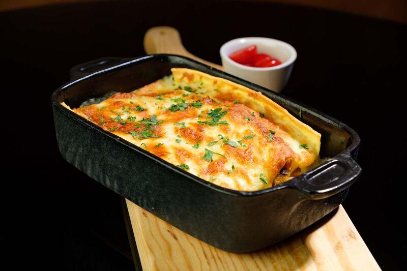 Lasanha de alheira vegetariana