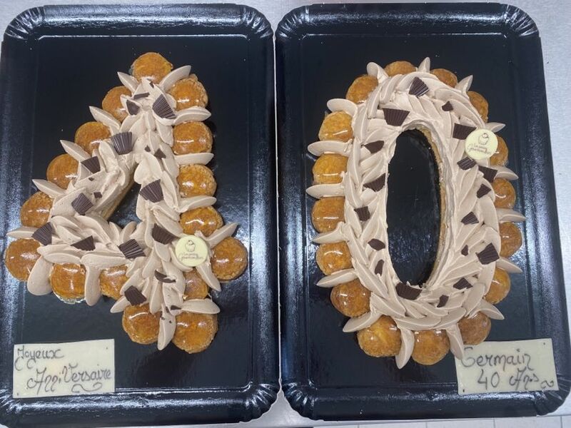 Number cake Saint honoré chocolat / Vanille 