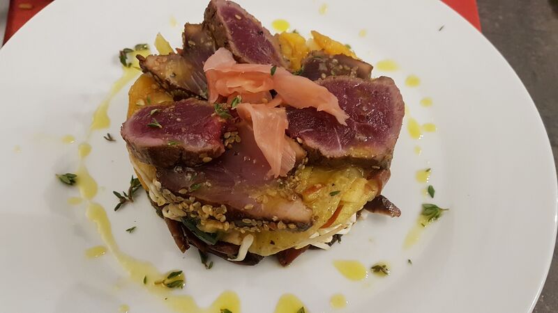 Duo de Tataki boeuf et bonite