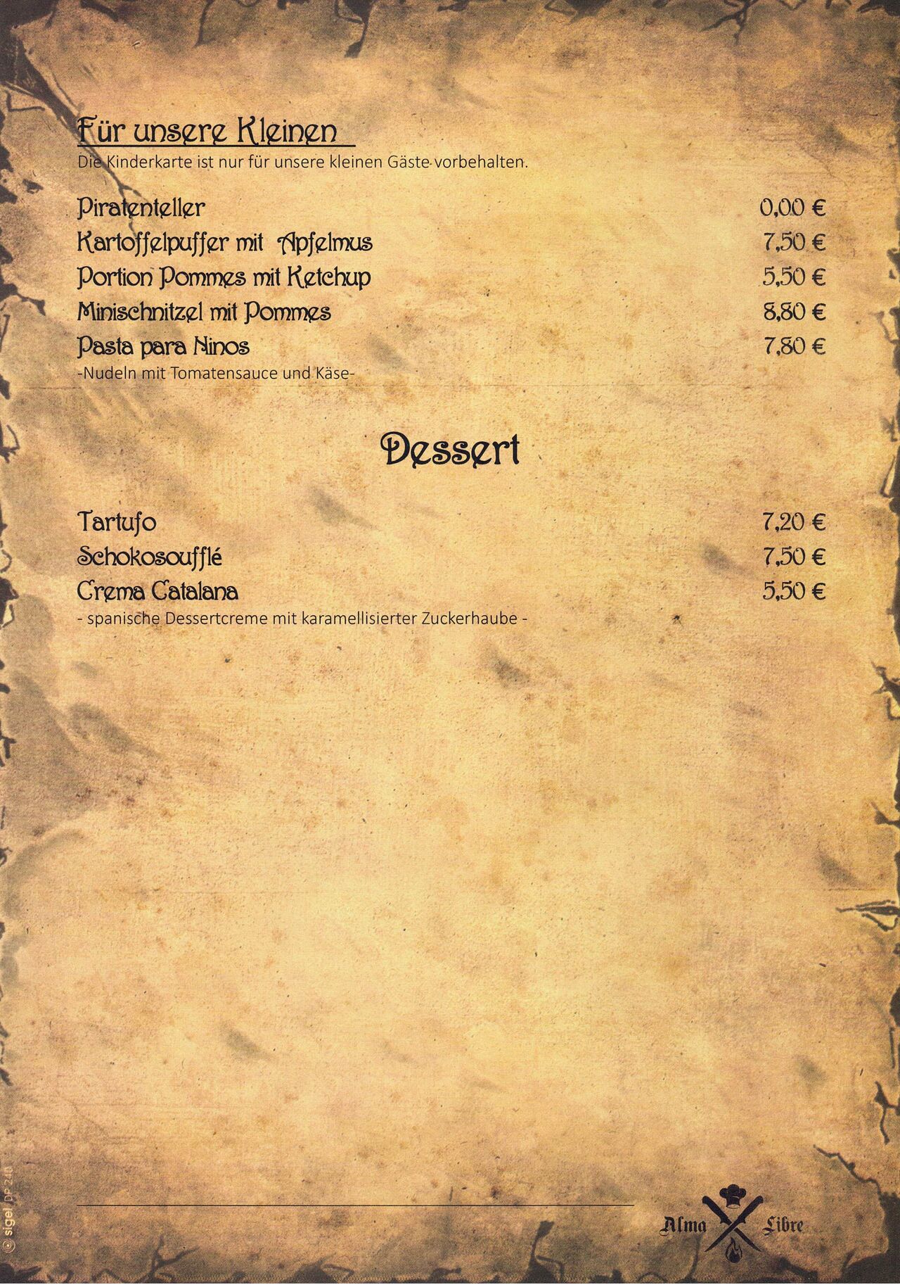 Kinderkarte - Dessert