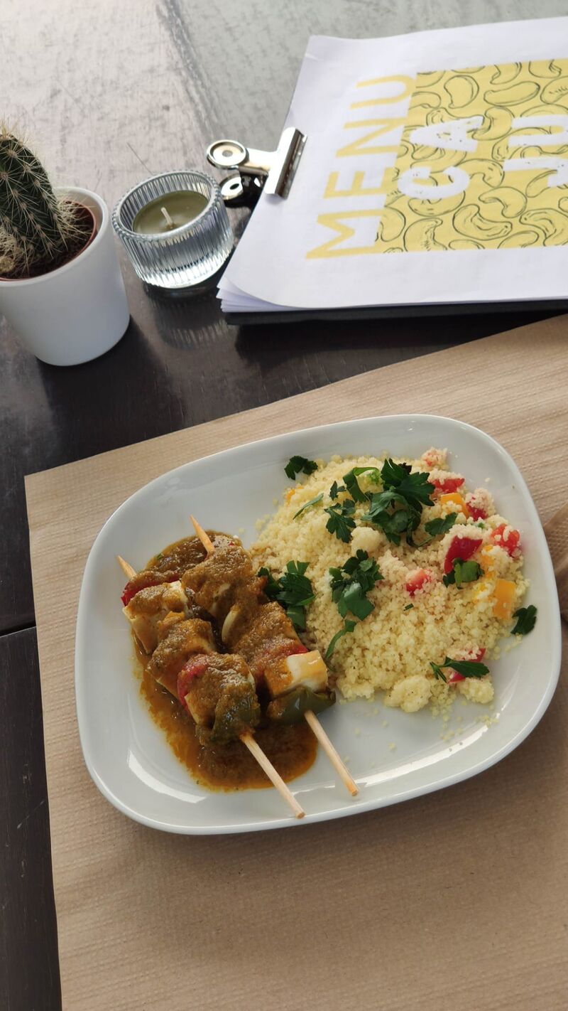 Espetadas de Tofu e Couscous