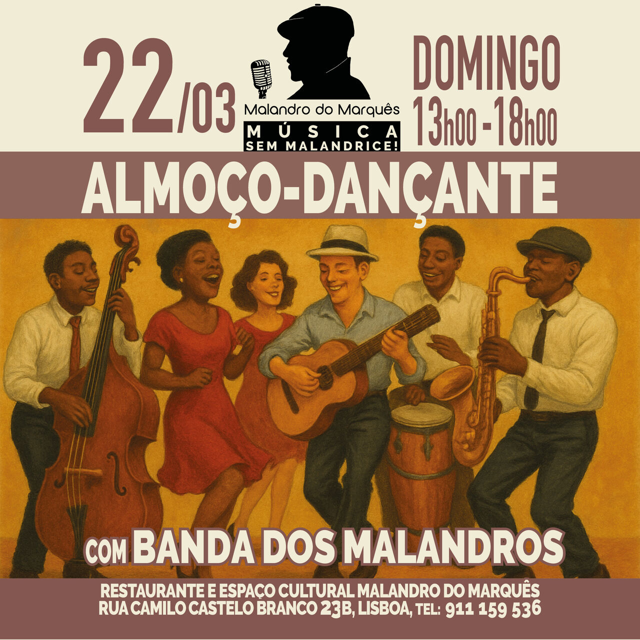 Almoço-Dançante com BANDA DOS MALANDROS