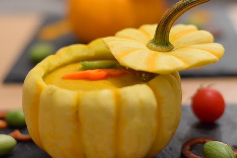 Soupe de citrouille cru-chaude
