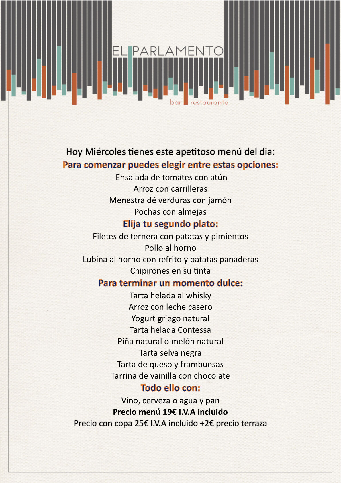 Menú Miércoles 26.08.26
