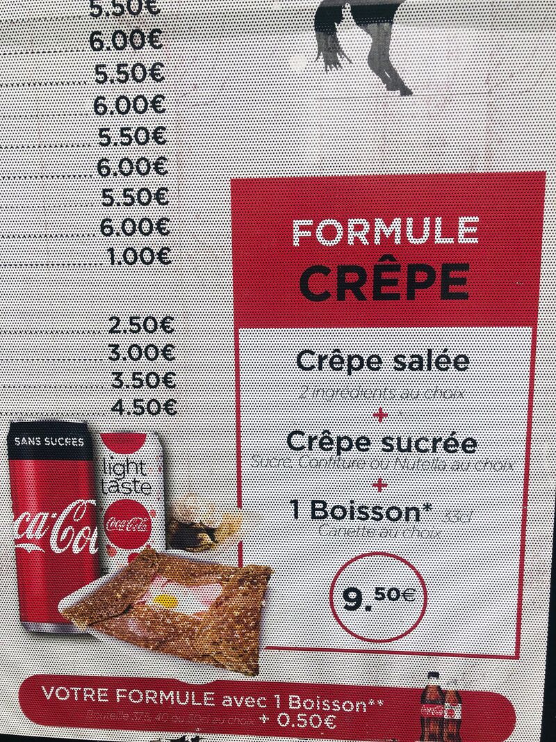 Formule CRÊPE à 9,50€