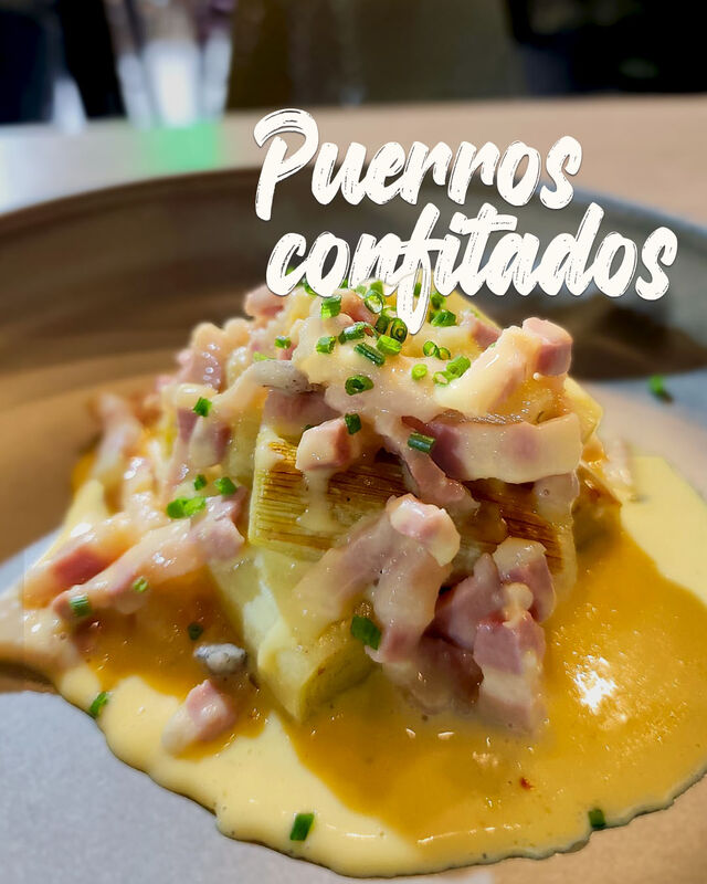 Puerros confitados