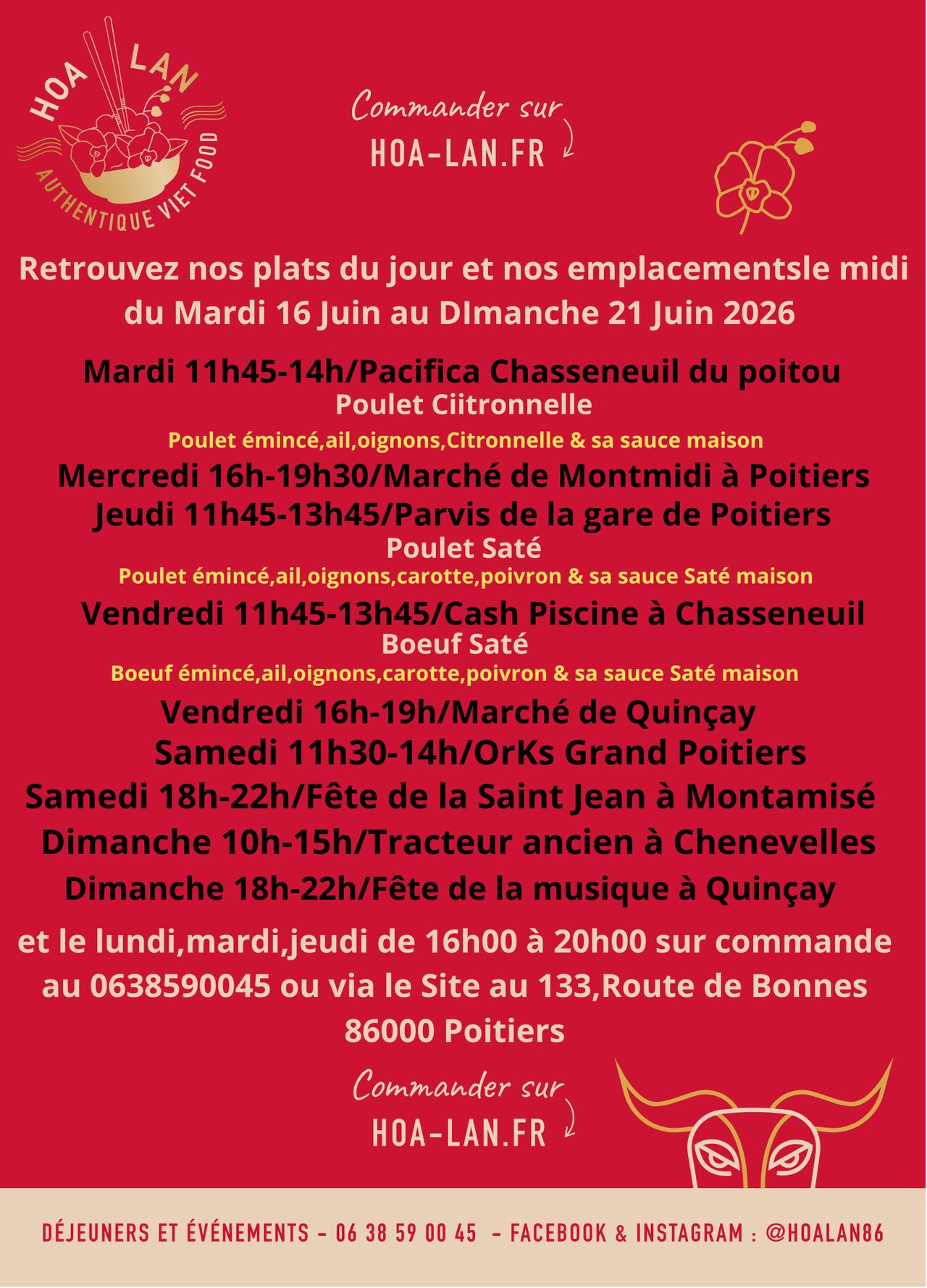 Semaine du 16 au 21 Juin 2026