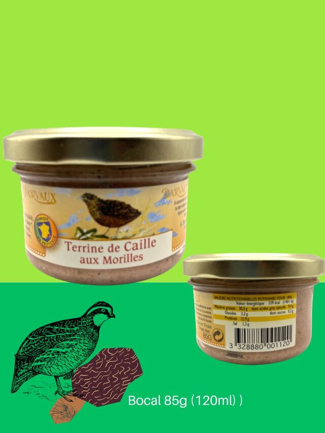 TERRINE de CAILLE aux Morilles - 85g - 120ml