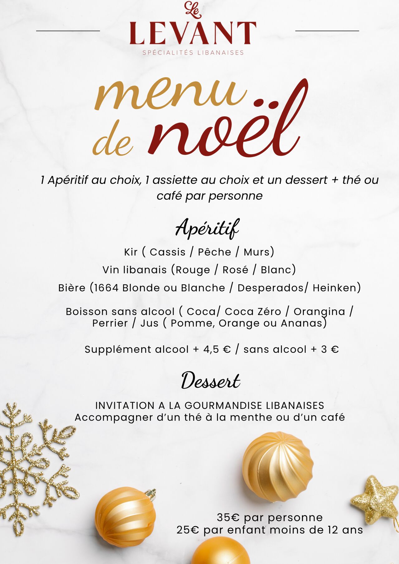 Menu de Noel