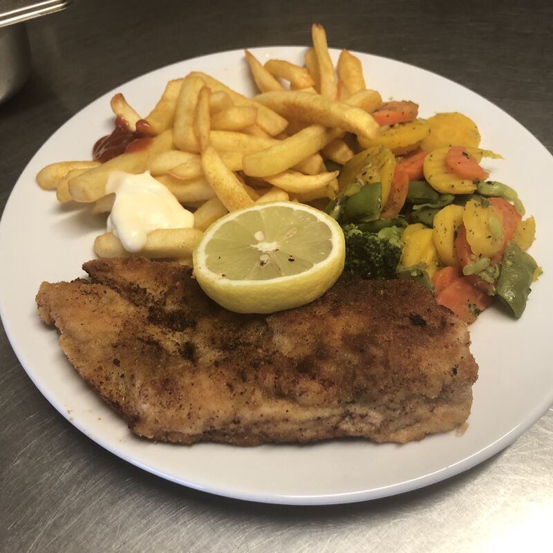 Schweineschnitzel mt Gemüse