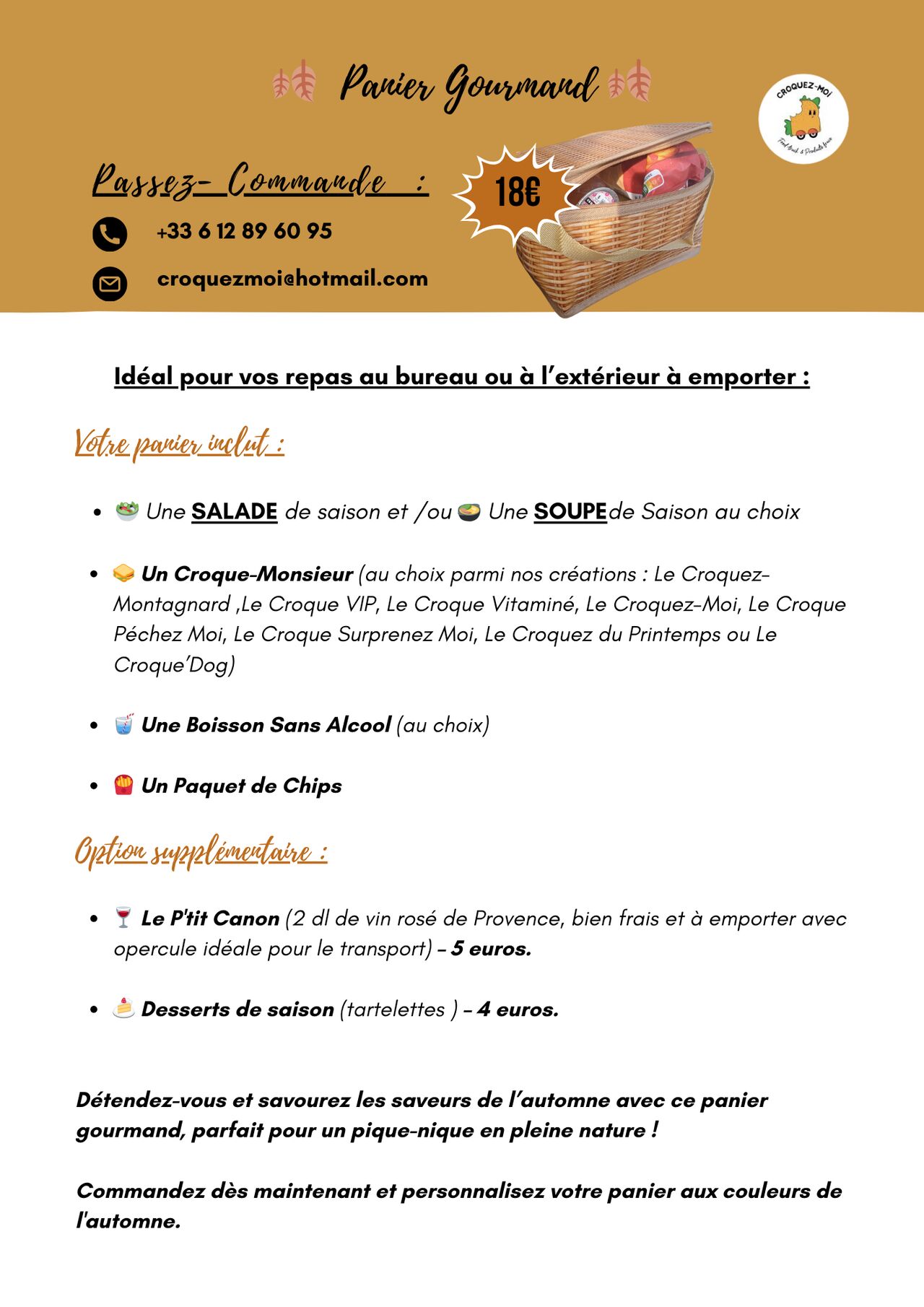 Panier Gourmand à 18 euros