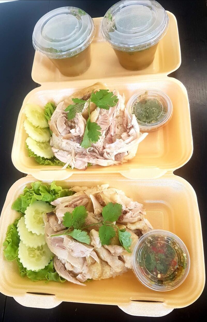 Poulet à l'ail et au gingembre servi avec du riz Sur Cde ( 2 portions minimum )