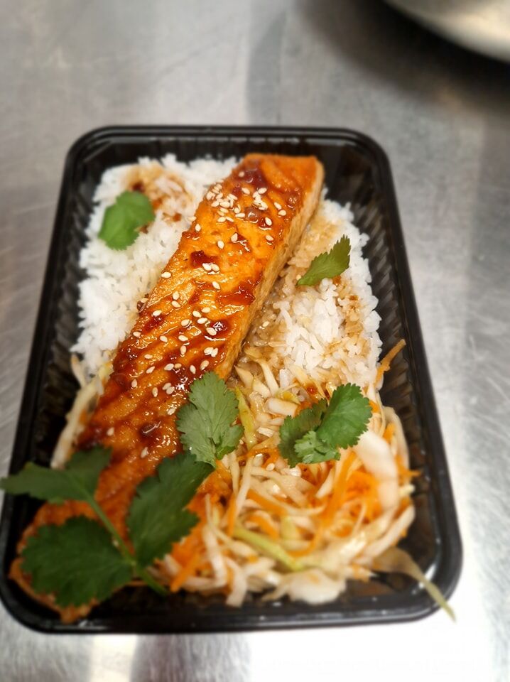 Saumon caramélisé aux soja et miel