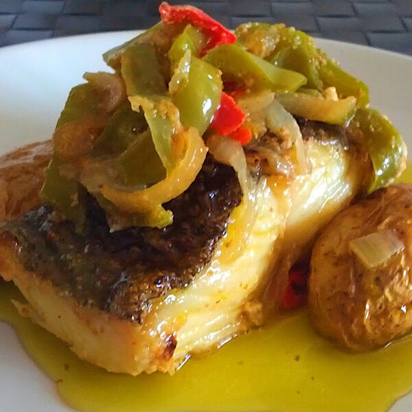 Bacalhau com pimentos 