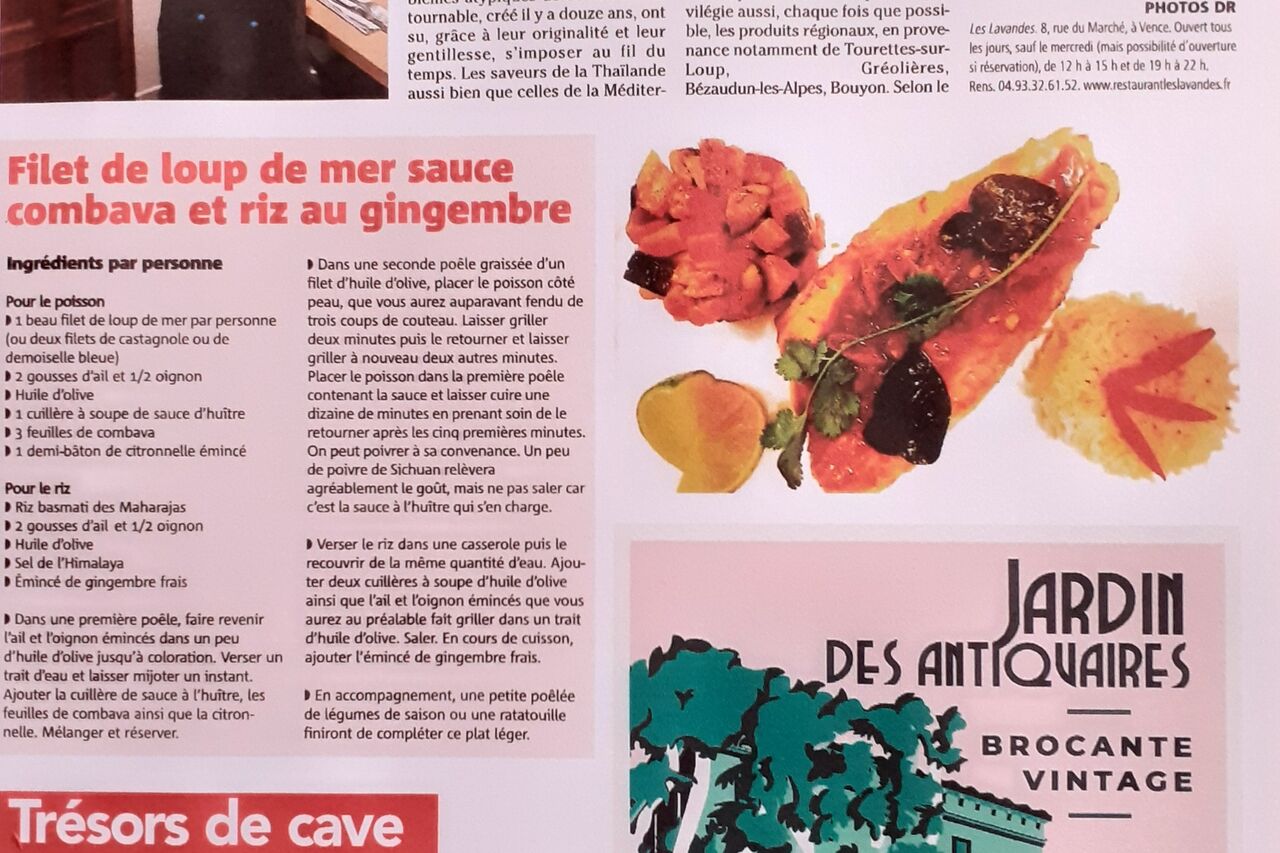 Recette du filet de loup de mer aux feuilles de combava