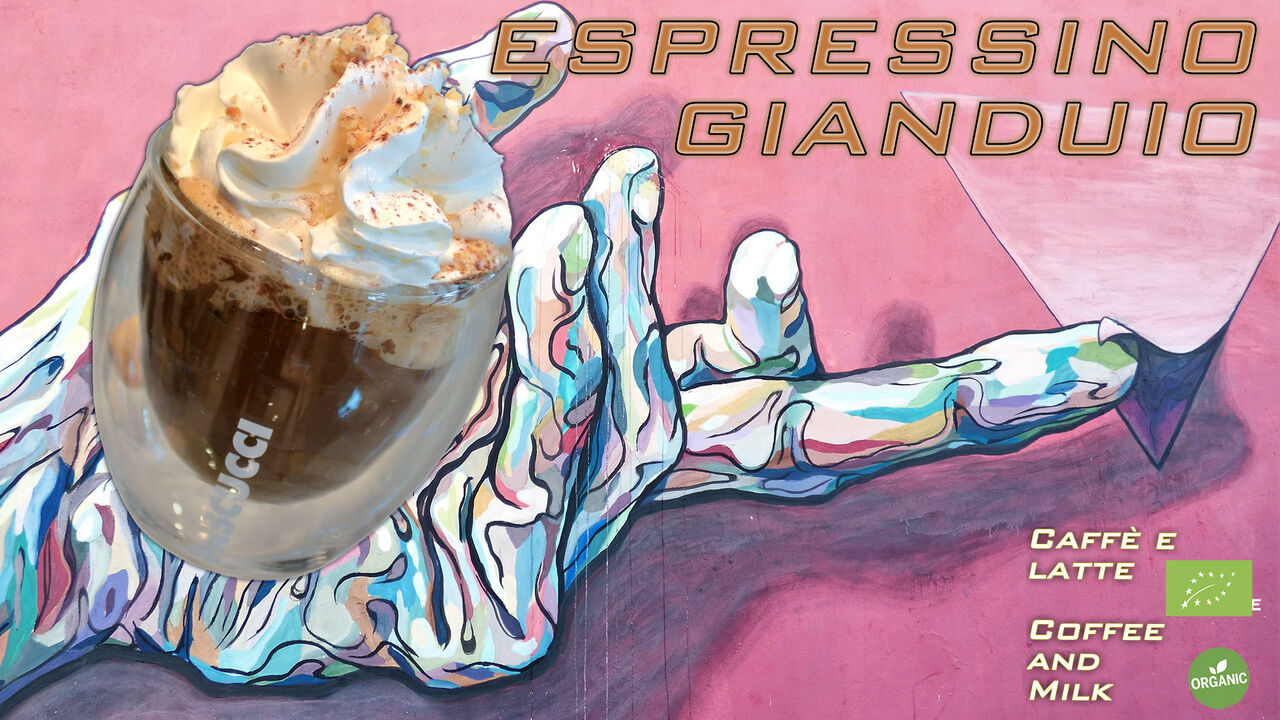 L'espresso italiano legato al classico cioccolato con le nocciole e la panna