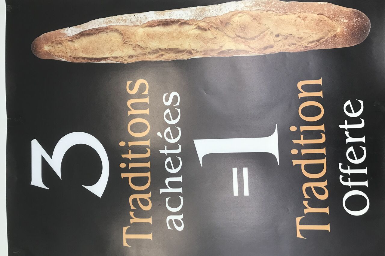 3 baguettes achetées la 4ème gratuite