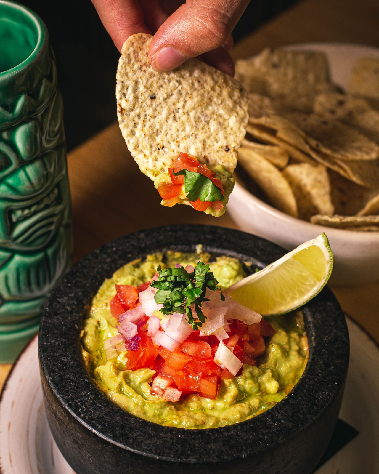 Nachos con guacamole