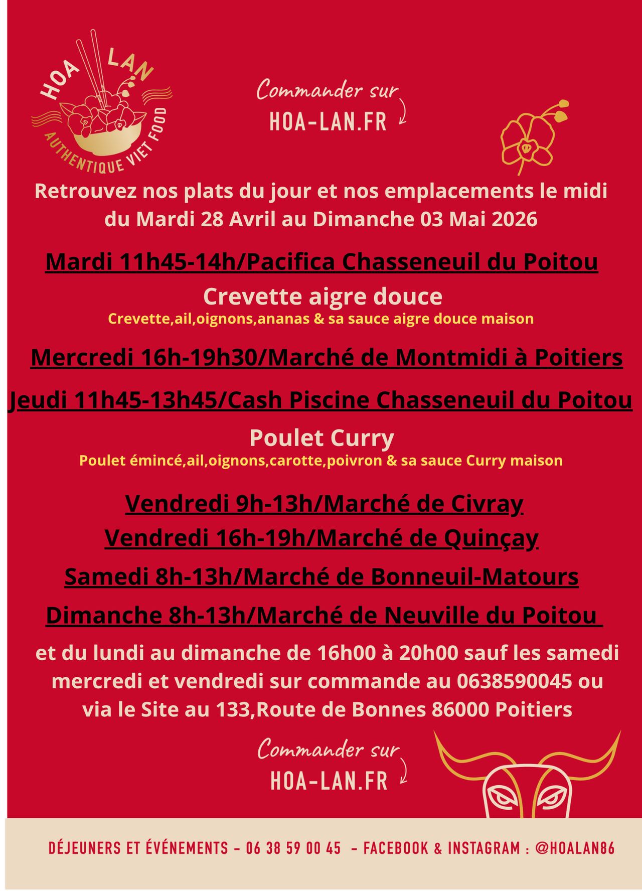 Semaine du 28 Avril au 03 Mai 2026