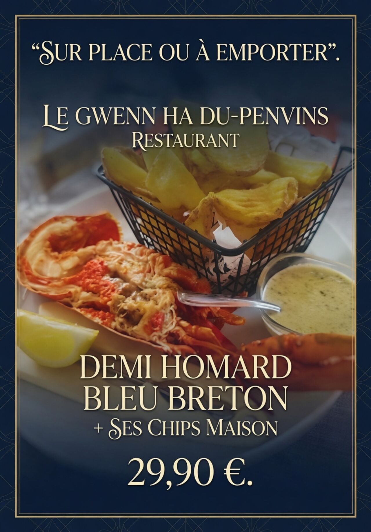LE DEMI HOMARD BLEU BRETON ET SES PÉTALES DE POMMES DE TERRE