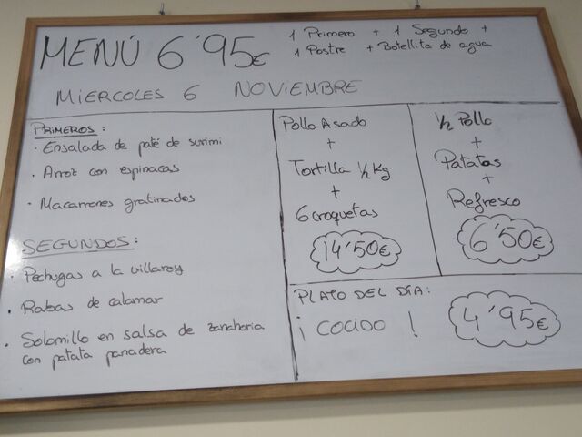 Menú 6 noviembre, y cocidito ❤️!!! 