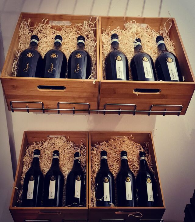 Verkaufsbereich / Weine der Weinkellerei Cantina di Solopaca, Kampanien, Italien