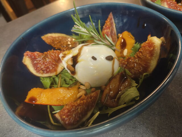 Potimarron rôti, burrata et figues