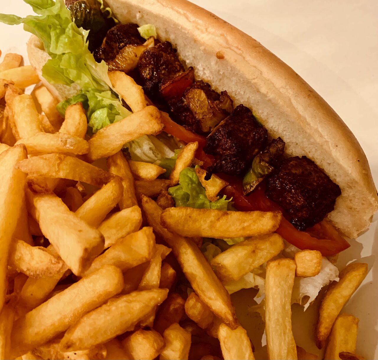 Notre américain brochette de bœuf !