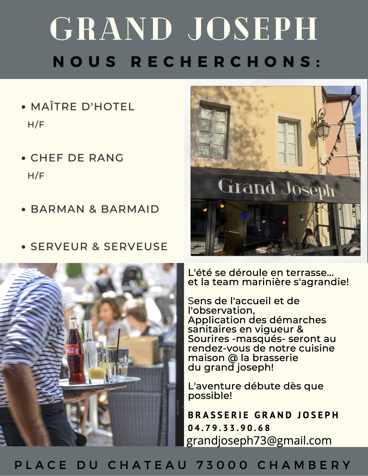 L'équipe s'agrandie pour notre Brasserie Place du Chateau!