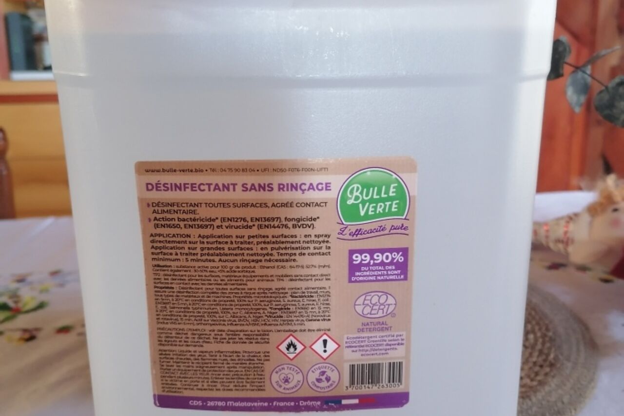 Désinfectant sans rinçage toutes surfaces ageée contact alimentaires (vendu en Vrac)