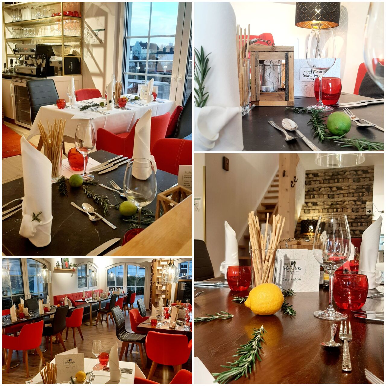 Dekoration des italienischen Abends im Café