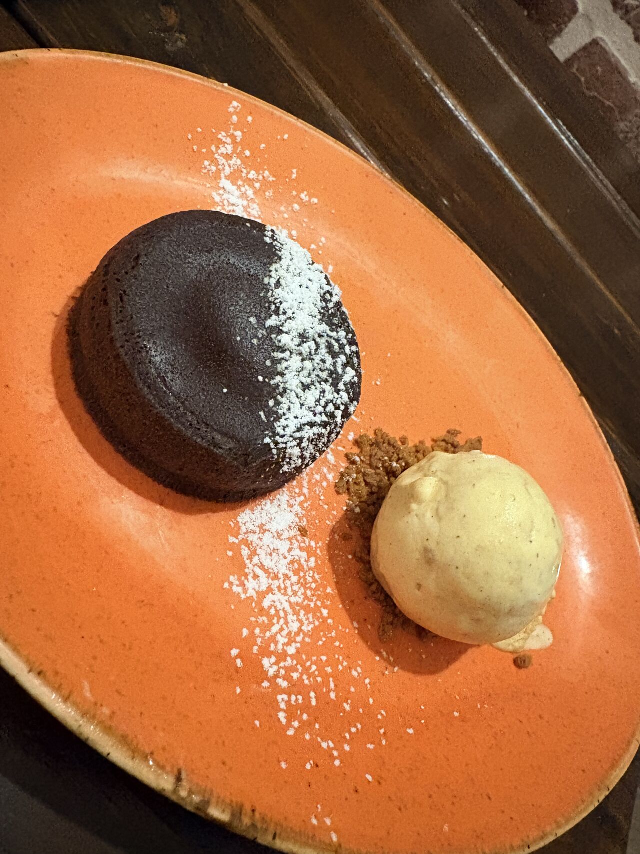 Moelleux au chocolat, glace Vanille Pécan 