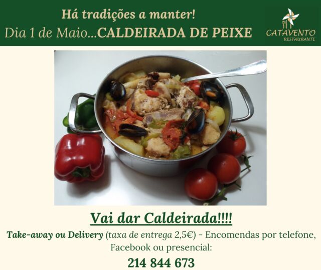 Caldeirada de Peixe no dia do trabalhador, dia 1/5/2020