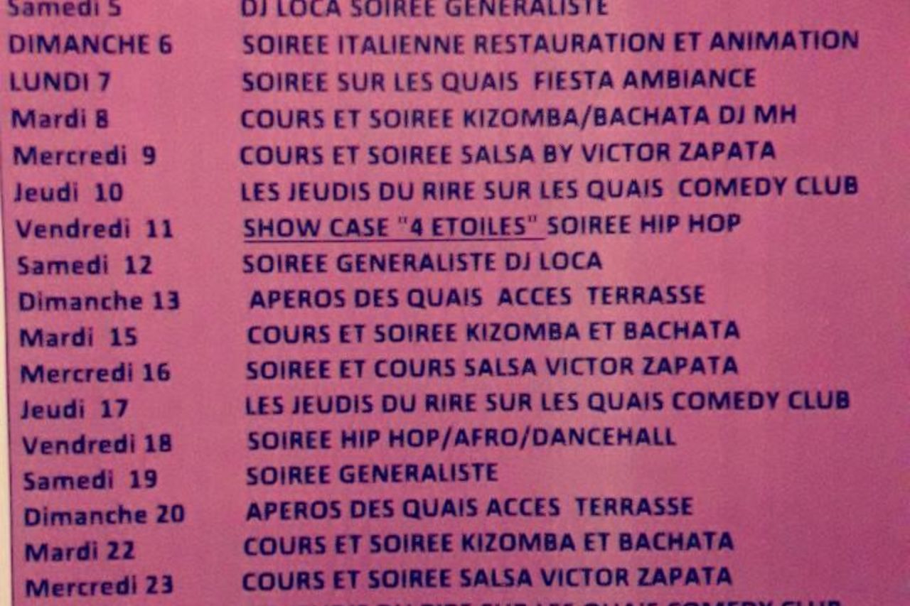 programmation du mois de mai 2018