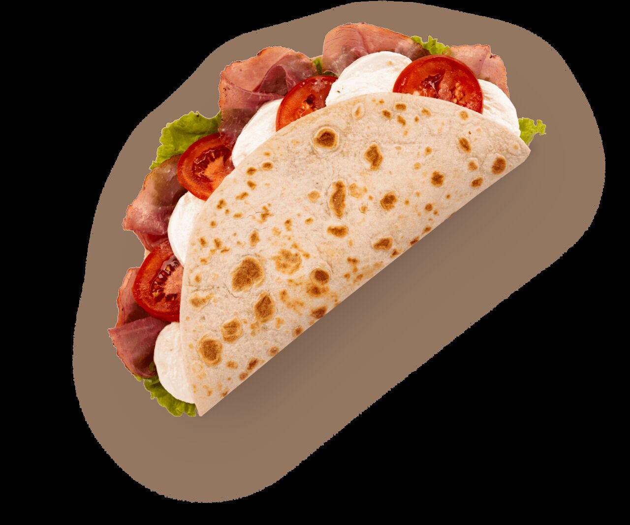 Mozzarella di Bufala Campana DOP, italienische Salami, Salat und frische Tomate.