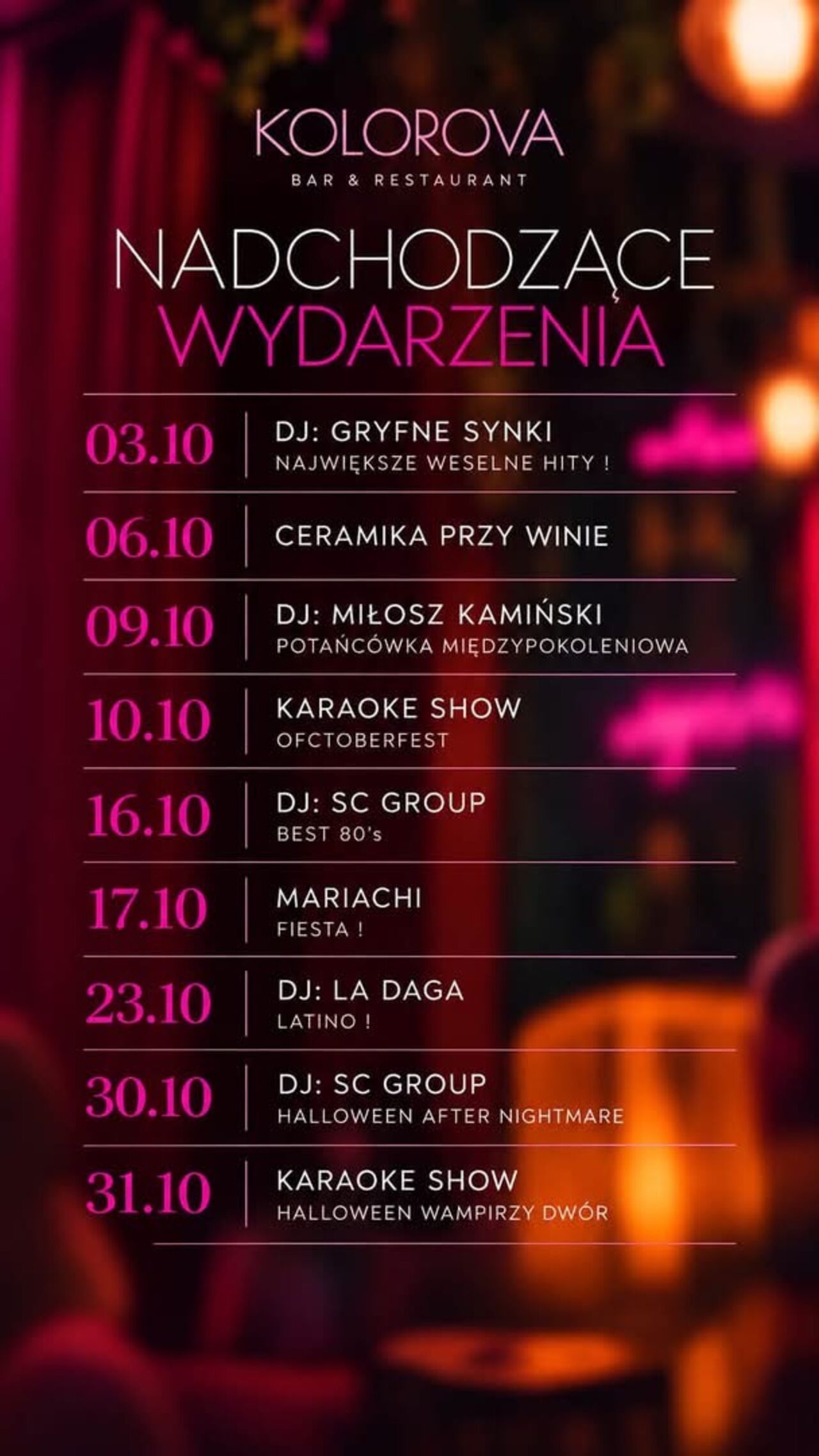 WYDARZENIA - PAŹDZIERNIK
