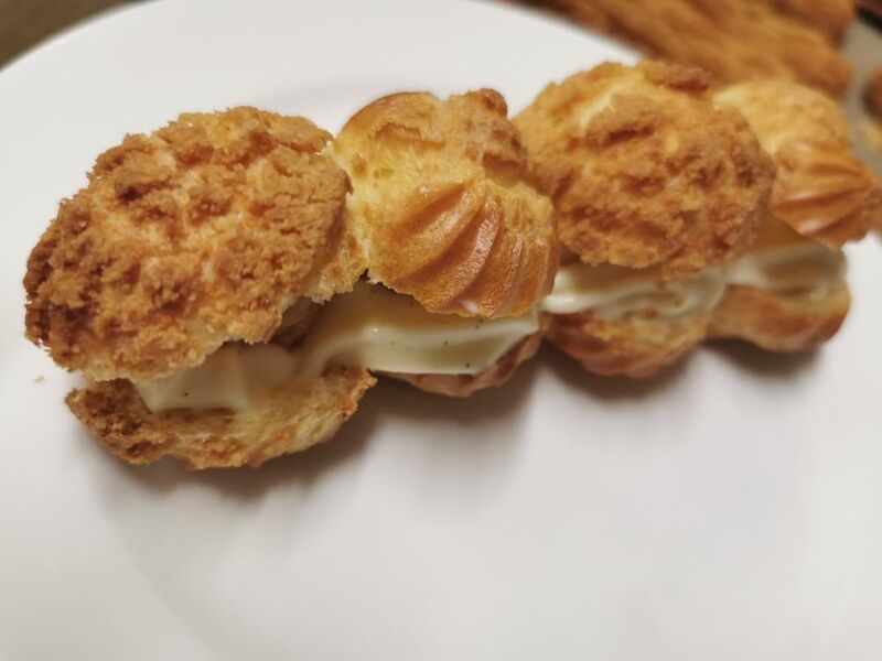 Eclair vanille et ananas rôti