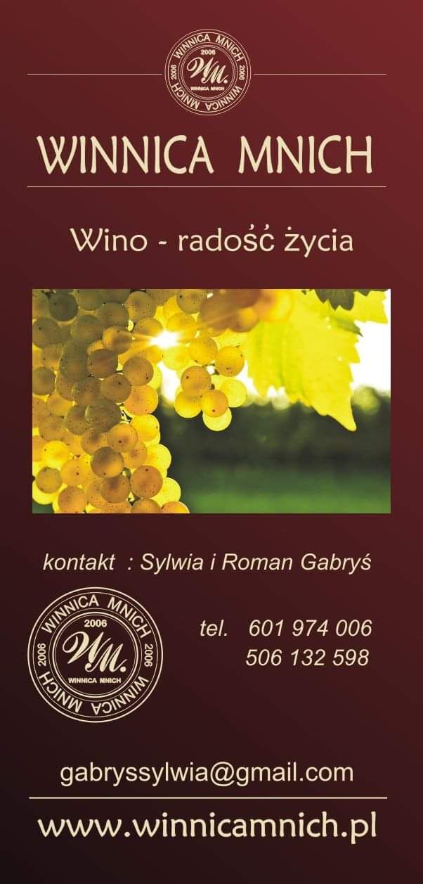 W ofercie posiadamy również wina ekologiczne z naszej Winnicy Mnich.