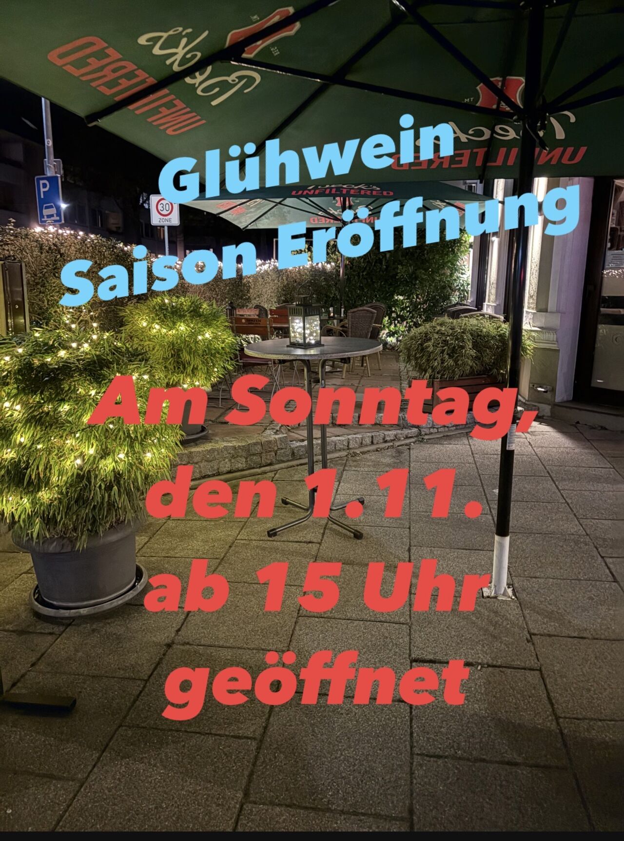 Glühwein Saison Eröffnung am Sonntag, den 1.11.26 im Casual🎉