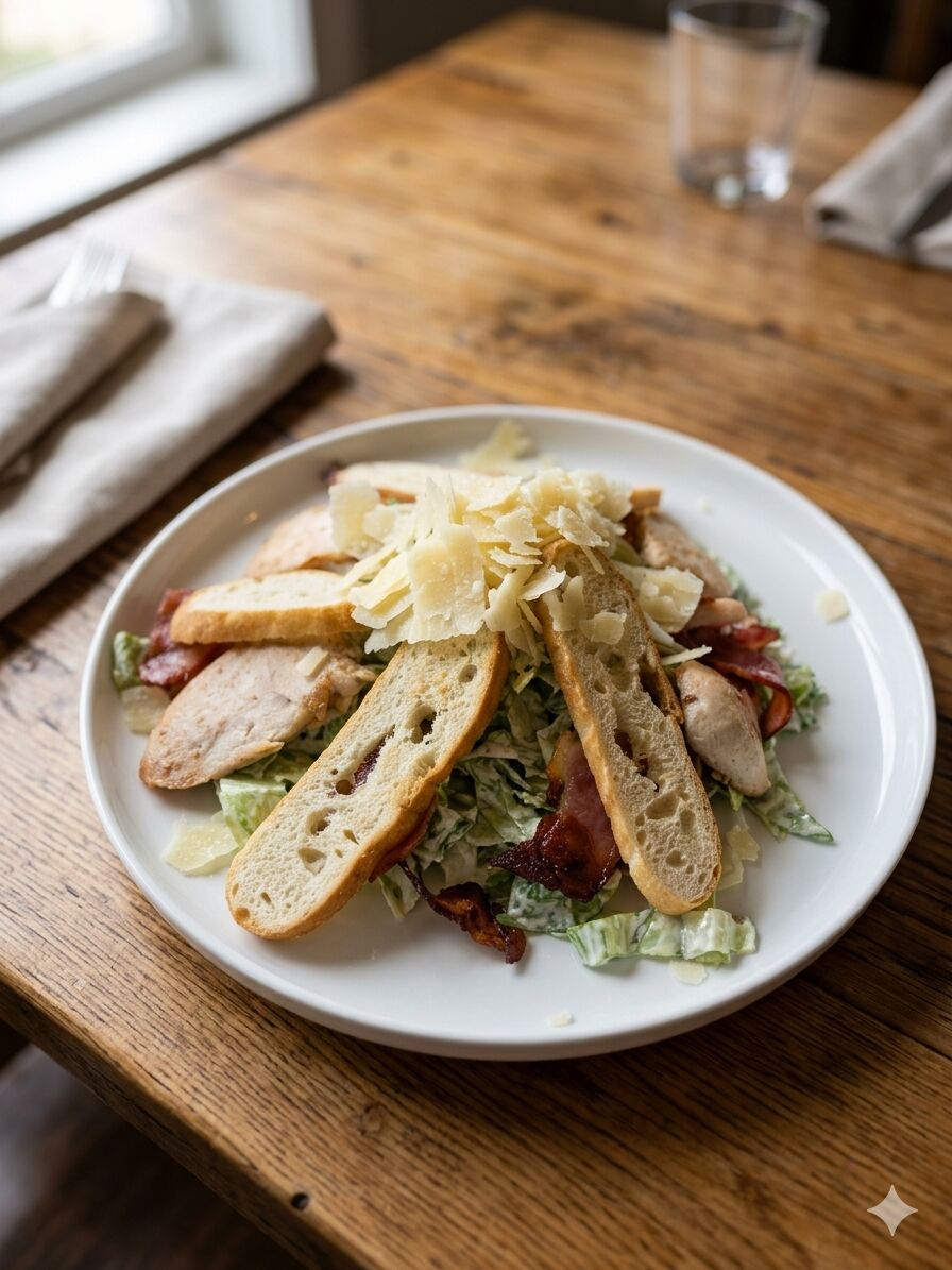 Caesar Salad with Chicken Meat