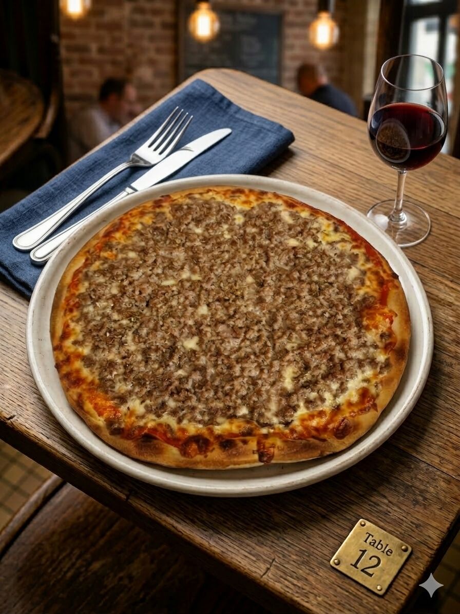 Base tomate, viande hachée, origan