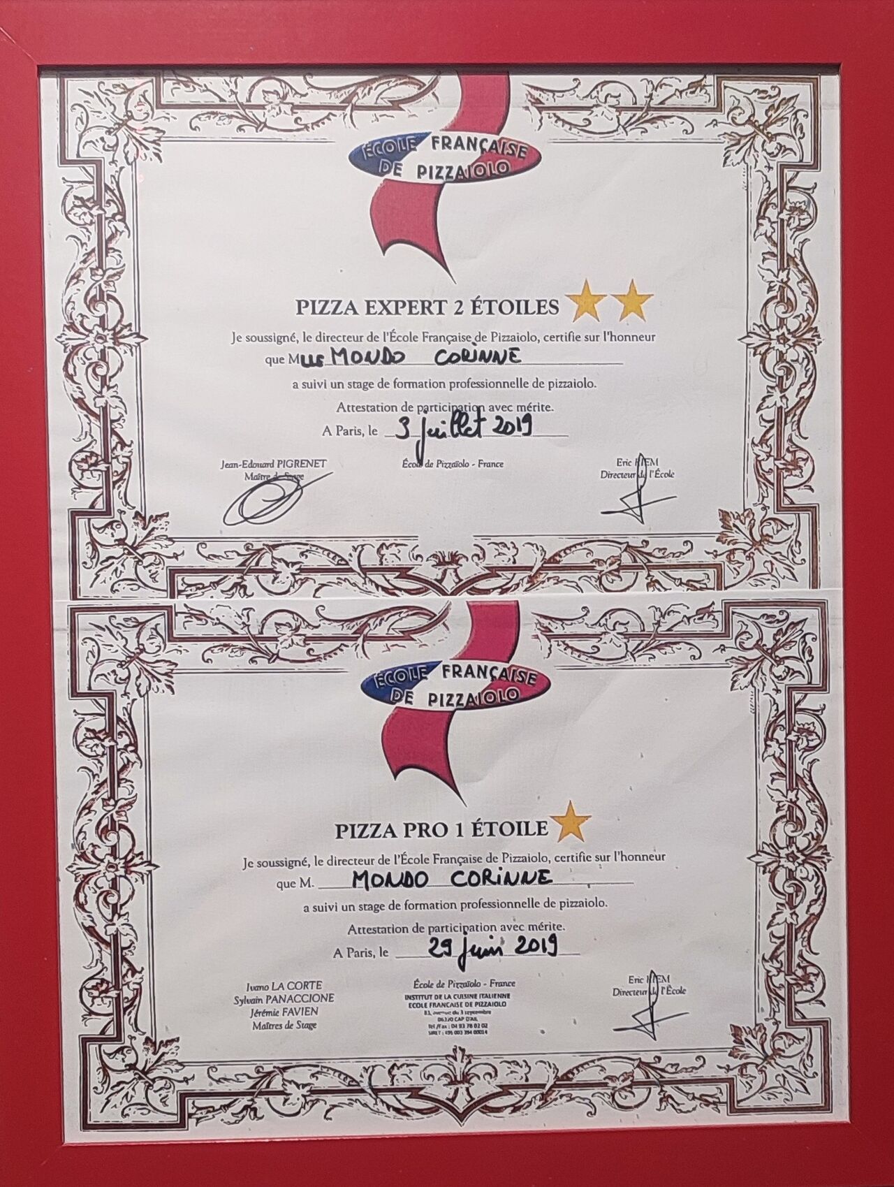 Mes diplômes.