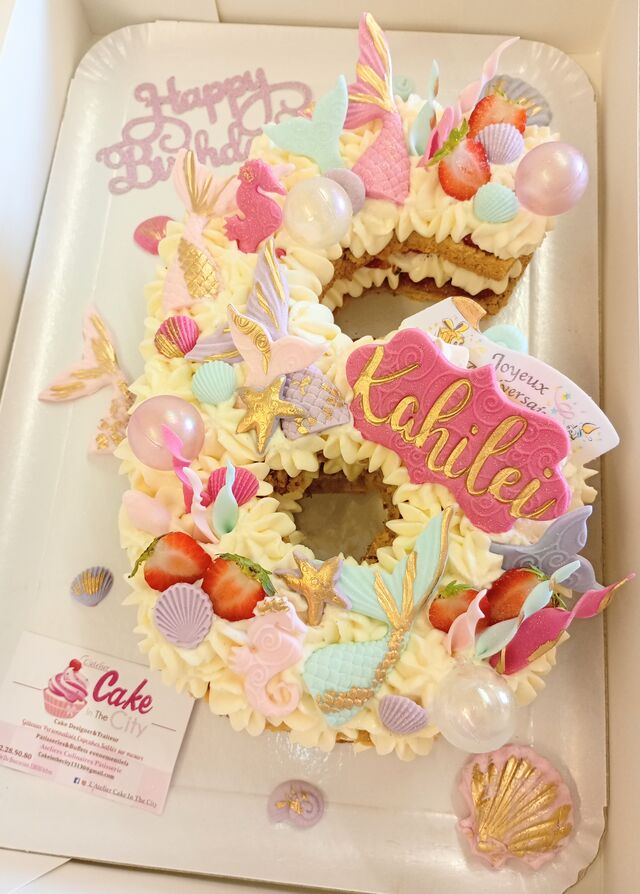 Number cake thème Sirène 