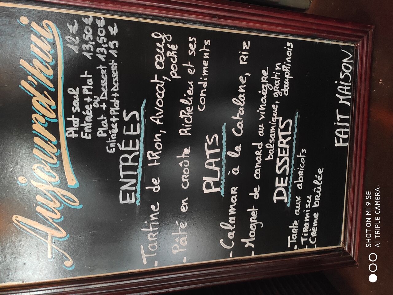 Menu du 28