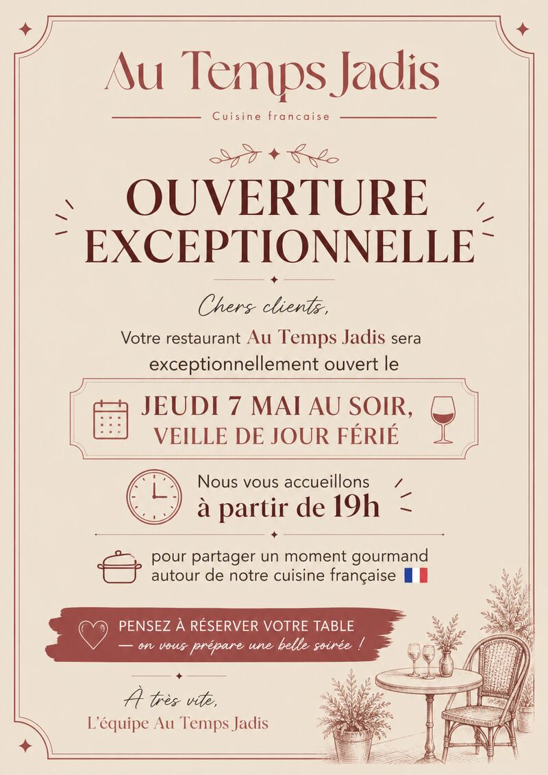 Ouverture exceptionnel 