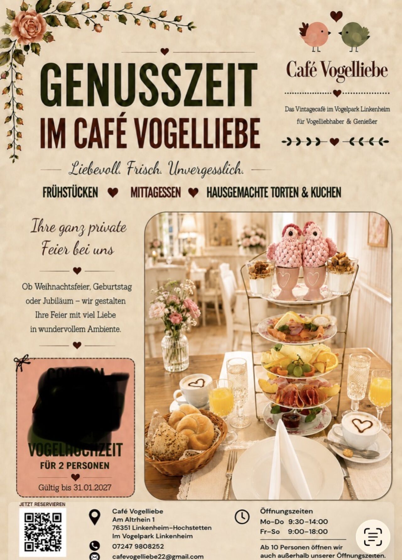 Genusszeit im Café Vogelliebe