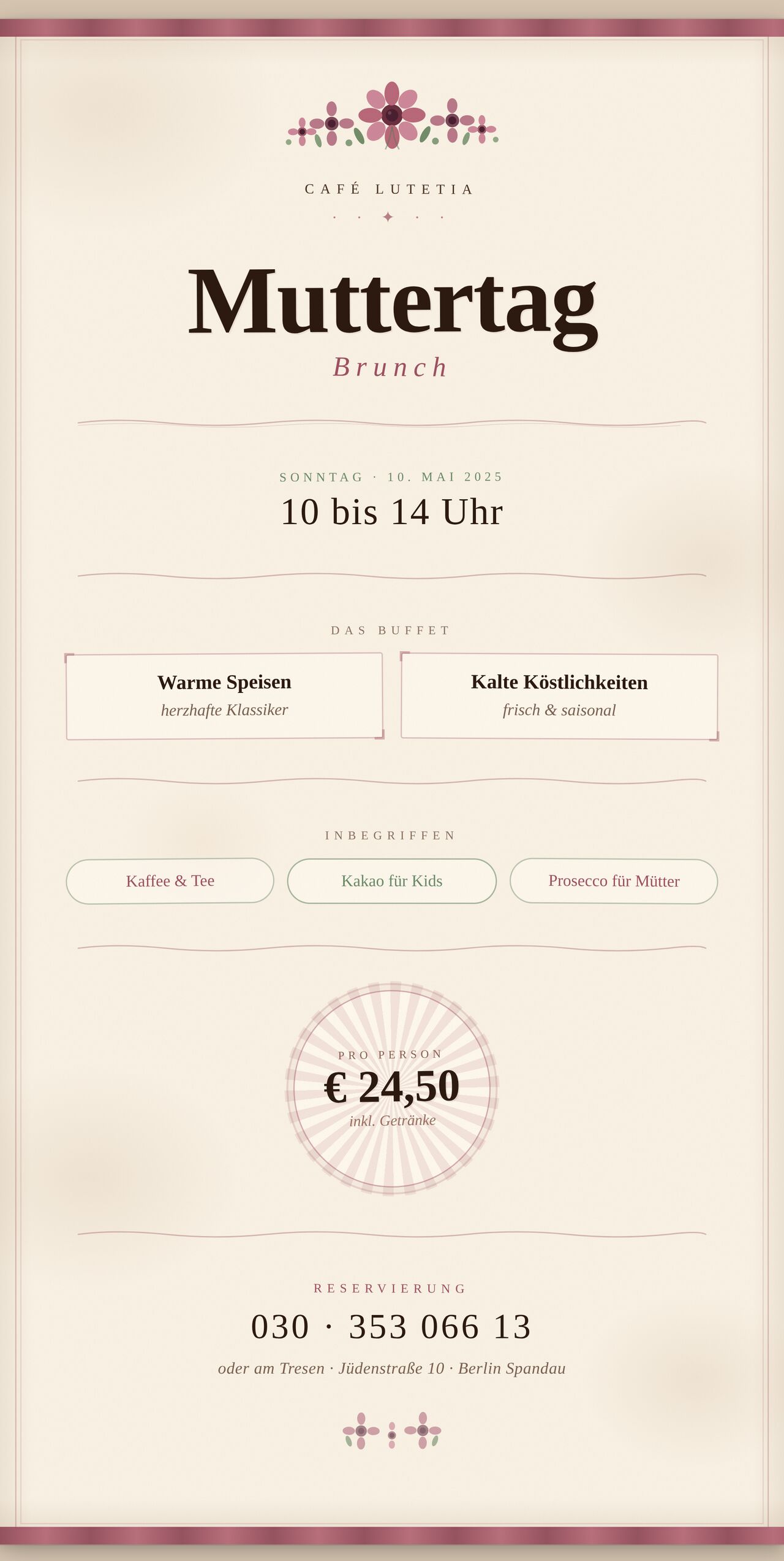 Brunchbuffet am Muttertag