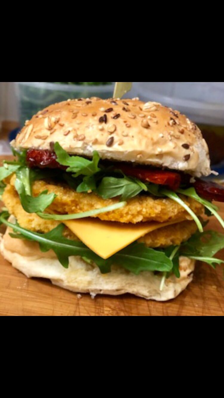 Double crispy chicken burger