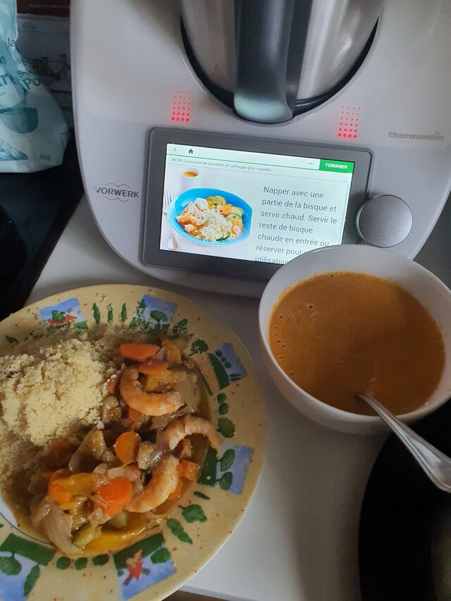 Couscous crevettes et sa bisques