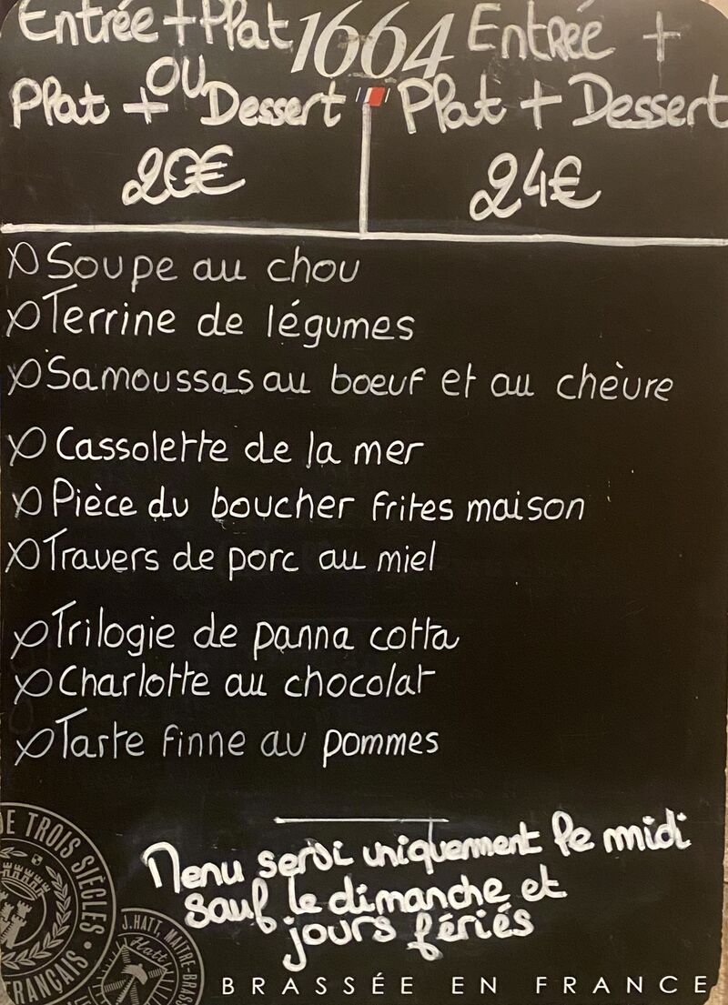 Menu du midi du 17/11 au 22/11